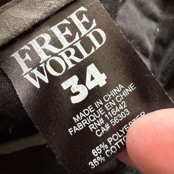 FreeWorld Quality Garments Black Flat Front Men’s Short Size 34 Essential - Picture 8 of 11